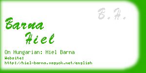 barna hiel business card